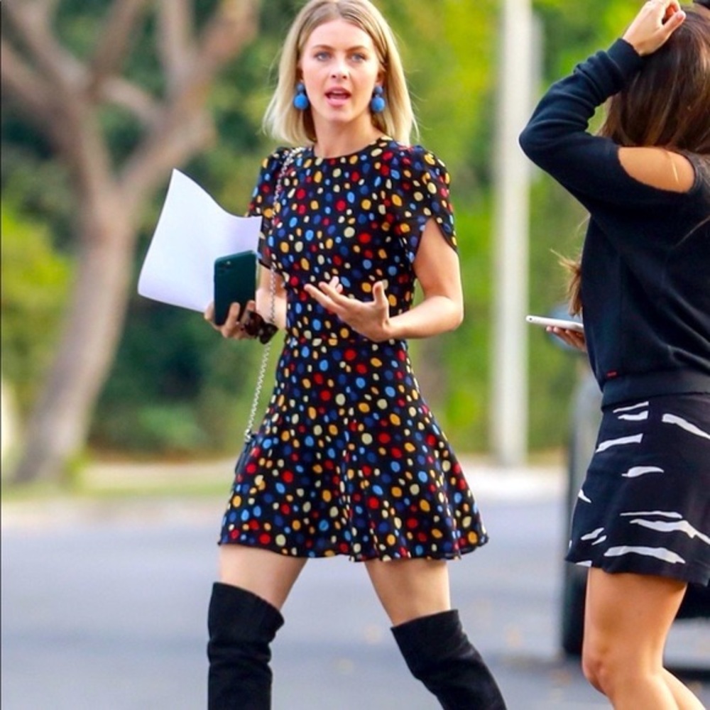 Reformation Violette Fiesta Colorful Rainbow Polka Dot Dress (Size small/US 4)